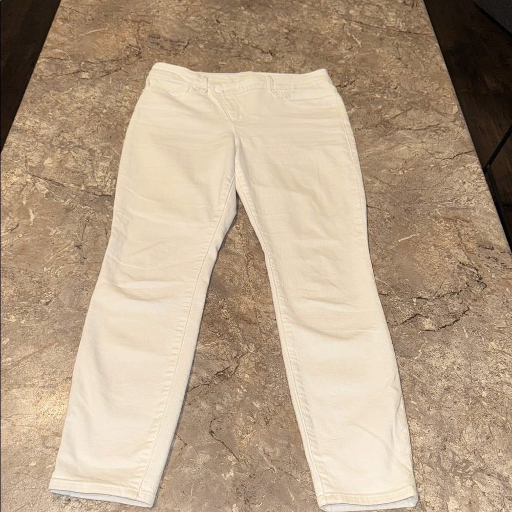 Good American Women's Straight Leg‎ Cream Jeans